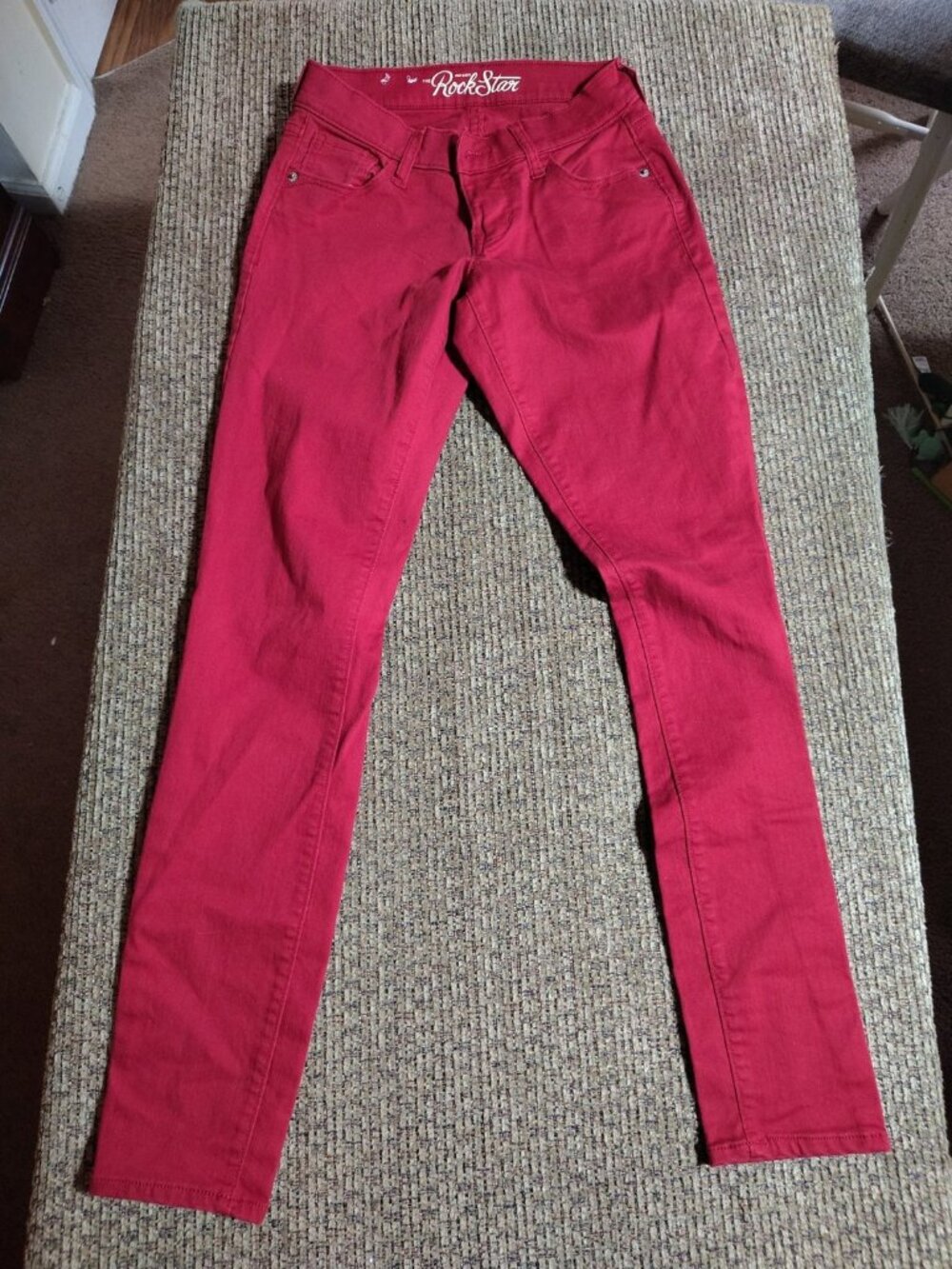 OLD NAVY "Rockstar" Skinny Jeans Womens Size 2 Ankle Red Denim